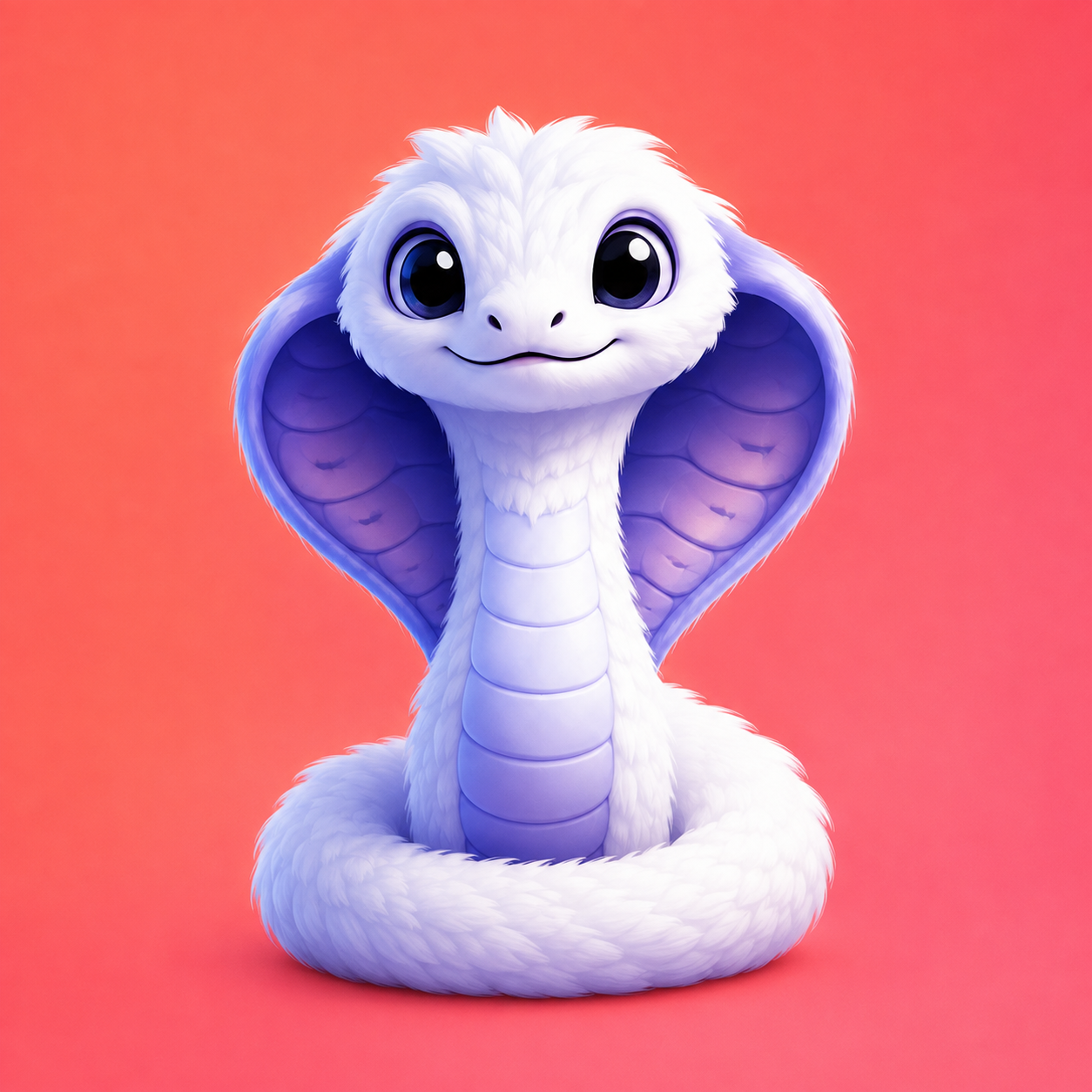 FluffyCobra mascot in coral call-to-action panel